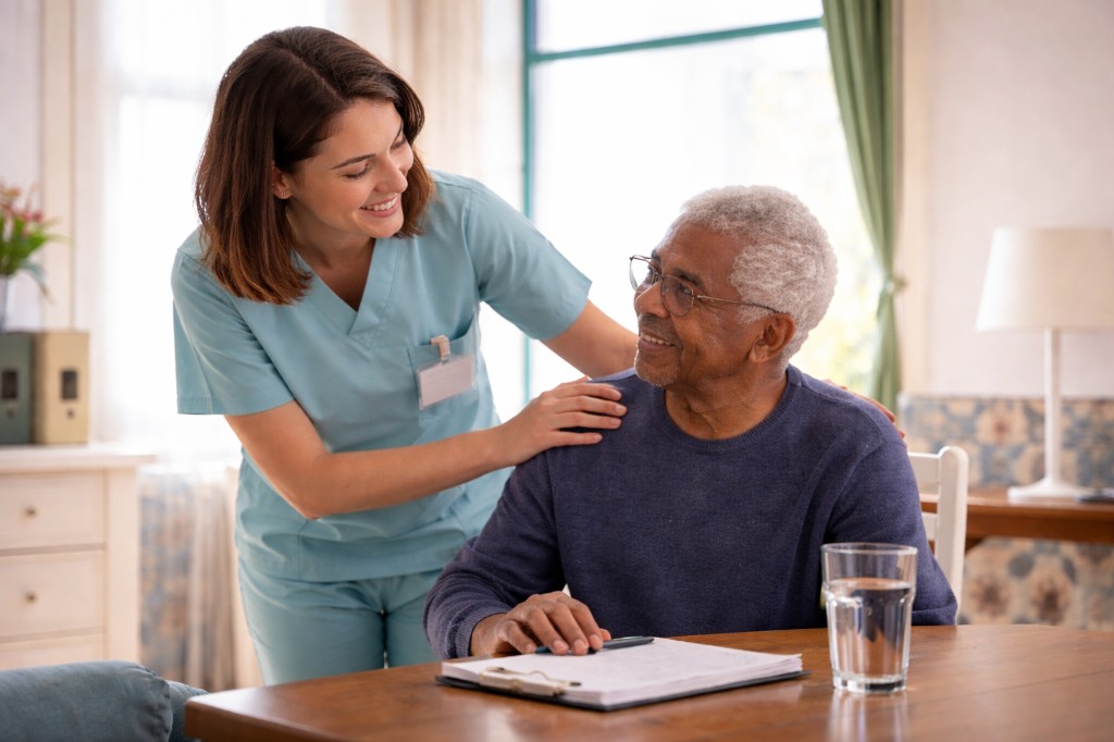 Pflegekraft bei der Betreuung